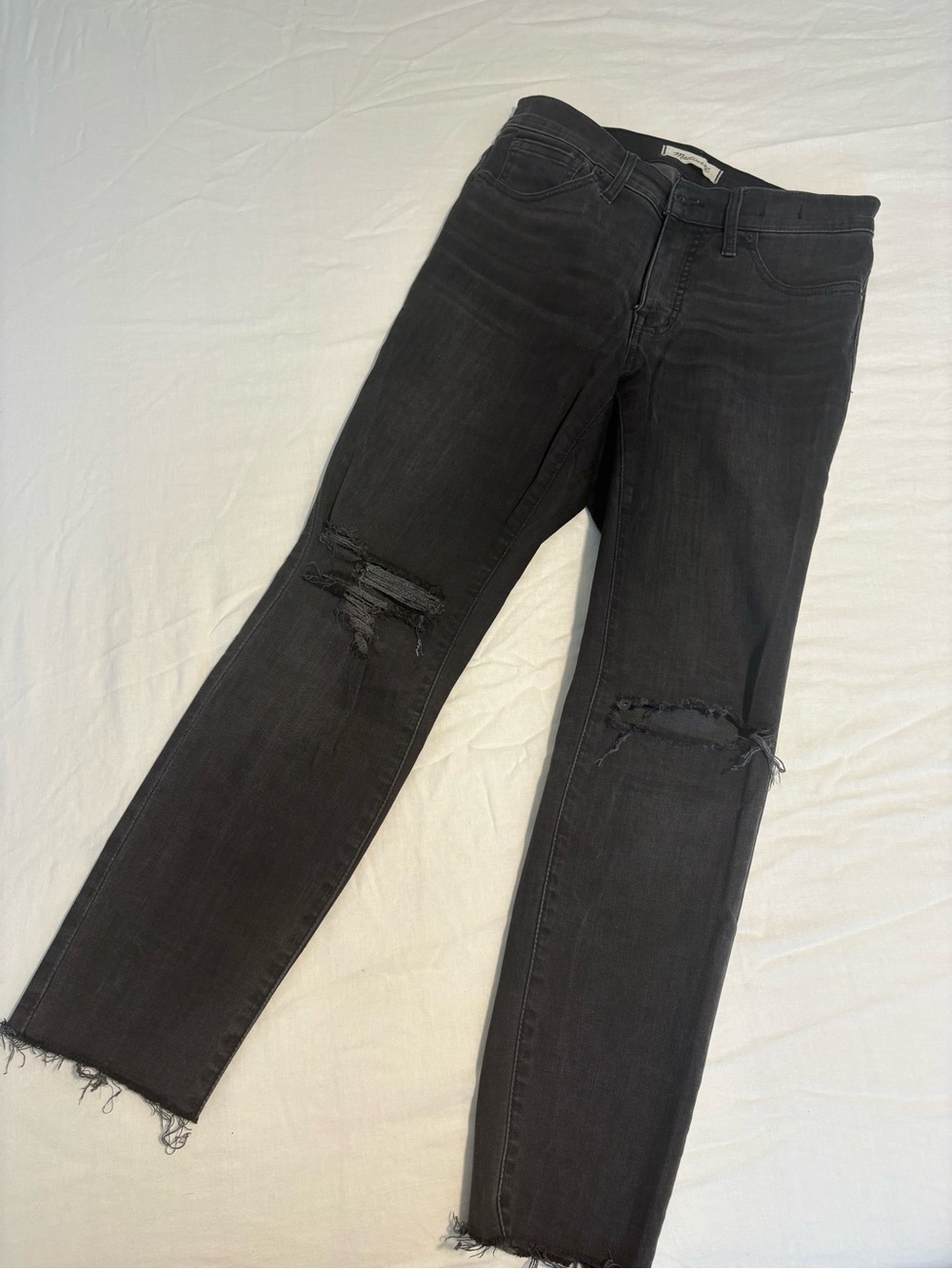 Madewell Skinny Distressed Black Jeans
